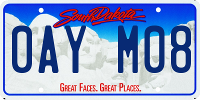 SD license plate 0AYM08