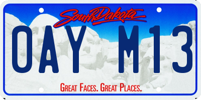 SD license plate 0AYM13