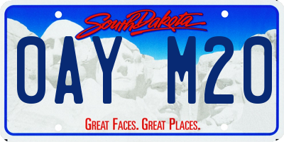 SD license plate 0AYM20