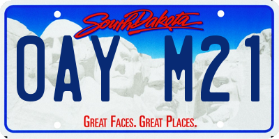 SD license plate 0AYM21