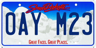 SD license plate 0AYM23