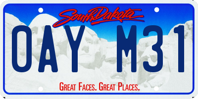 SD license plate 0AYM31