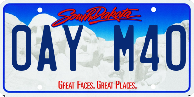 SD license plate 0AYM40