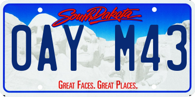 SD license plate 0AYM43