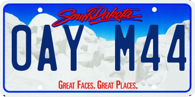 SD license plate 0AYM44