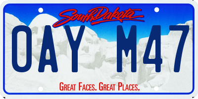 SD license plate 0AYM47