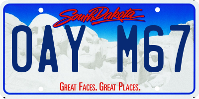 SD license plate 0AYM67