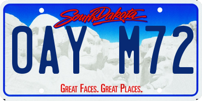 SD license plate 0AYM72