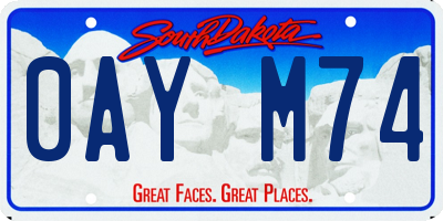SD license plate 0AYM74