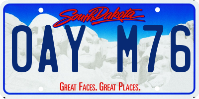 SD license plate 0AYM76