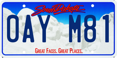 SD license plate 0AYM81