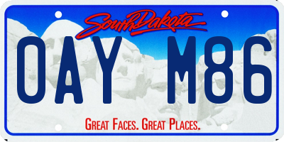 SD license plate 0AYM86