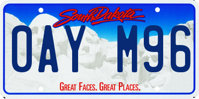 SD license plate 0AYM96