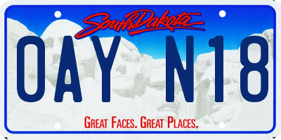 SD license plate 0AYN18