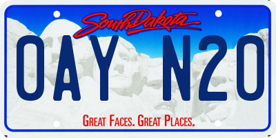 SD license plate 0AYN20