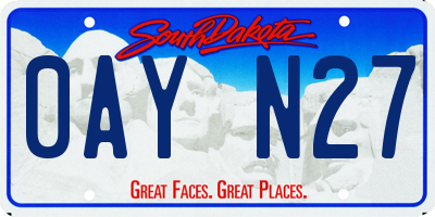 SD license plate 0AYN27