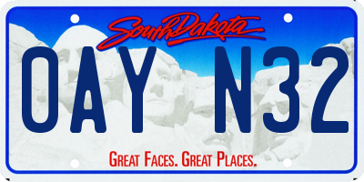 SD license plate 0AYN32