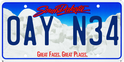 SD license plate 0AYN34