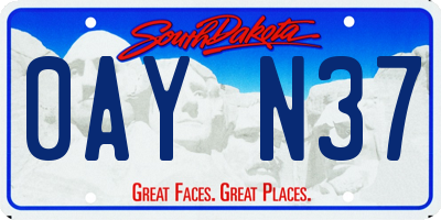 SD license plate 0AYN37