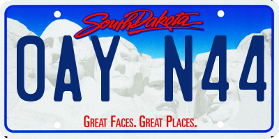 SD license plate 0AYN44