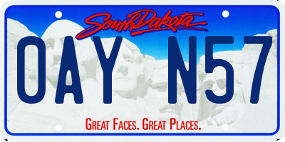 SD license plate 0AYN57