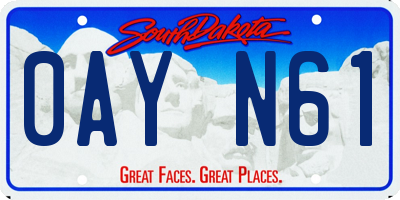 SD license plate 0AYN61