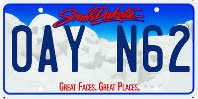 SD license plate 0AYN62