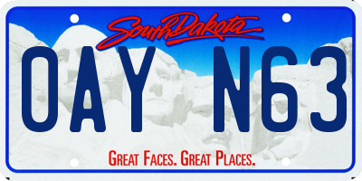 SD license plate 0AYN63