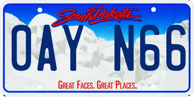 SD license plate 0AYN66