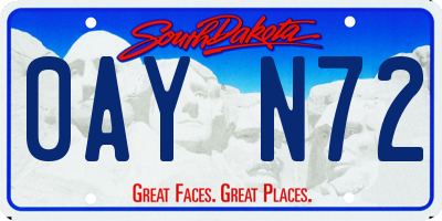 SD license plate 0AYN72