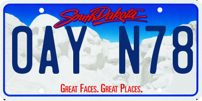 SD license plate 0AYN78