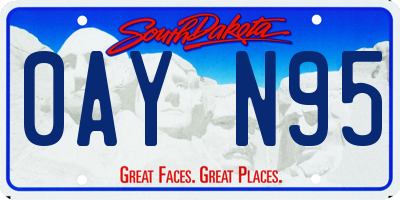 SD license plate 0AYN95