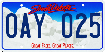 SD license plate 0AYO25