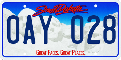 SD license plate 0AYO28