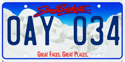 SD license plate 0AYO34