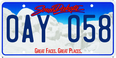 SD license plate 0AYO58