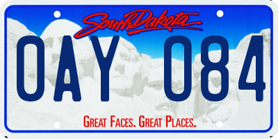SD license plate 0AYO84
