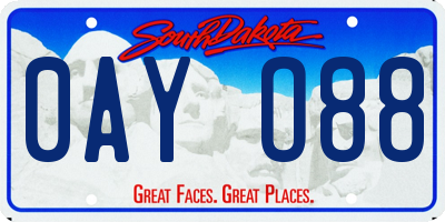 SD license plate 0AYO88