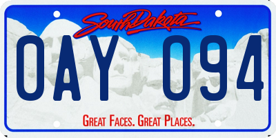 SD license plate 0AYO94