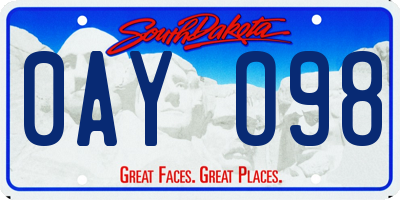 SD license plate 0AYO98