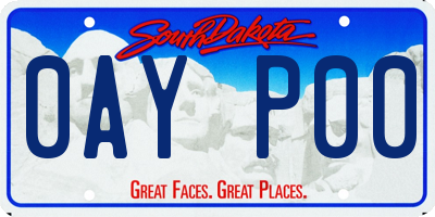 SD license plate 0AYP00