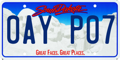 SD license plate 0AYP07