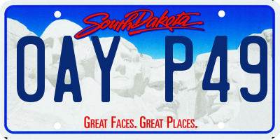SD license plate 0AYP49