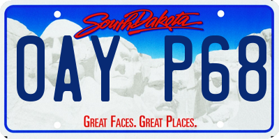 SD license plate 0AYP68