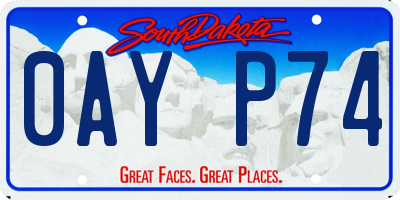 SD license plate 0AYP74