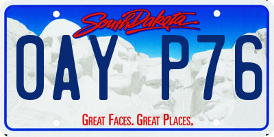 SD license plate 0AYP76