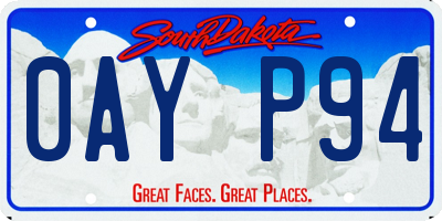 SD license plate 0AYP94