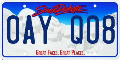 SD license plate 0AYQ08