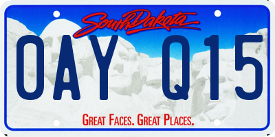SD license plate 0AYQ15