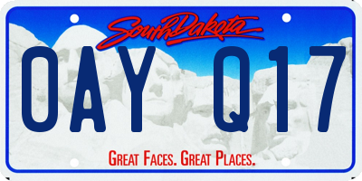 SD license plate 0AYQ17